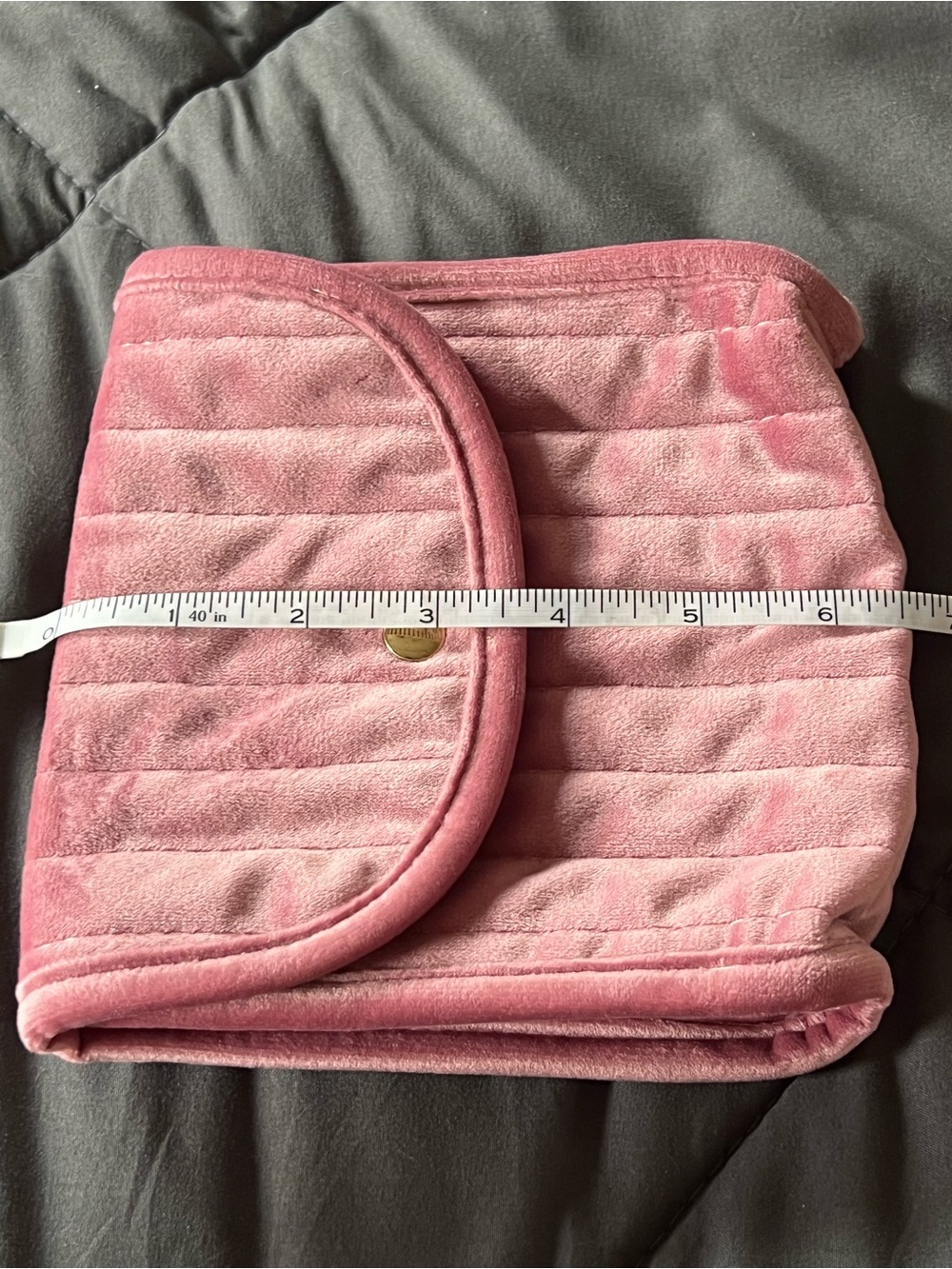 NWOT Sezane Pink Quilted Velvet Pouch 6.5 x 6.5 - Picture 6 of 6